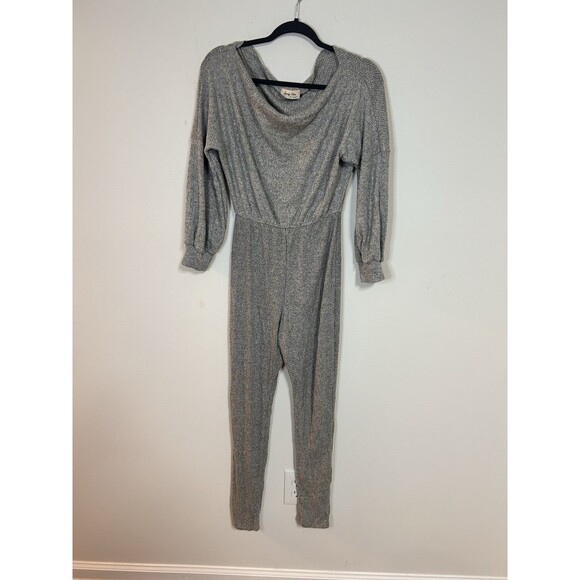 Pants - Spring Haze Los Angeles Gray Ribbed Knit Jumpsuit Womens XS S Lounge One Piece